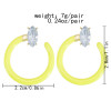 E-6121 European and American fashion simple white yellow enamel crystal earrings new popular street style earrings jewelry