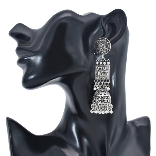 E-6122 Bohemian Style Bells Tassel Vertical Earrings Wispy Pattern Bell Earrings Suitable For Women's Wedding Party Jewelry Accessories