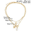 N-7538 Women Stainless Steel Silver Gold Plated Pearl Butterfly Tennis Choker Jewelry Charm Butterfly Necklace