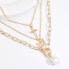 N-7538 Women Stainless Steel Silver Gold Plated Pearl Butterfly Tennis Choker Jewelry Charm Butterfly Necklace