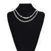 N-7543 New Fashion Silver Butterfly Heart Pendant Metal Chain Pearl Necklace Waist Chain Bracelet Set For Women Summer Beach Party Sexy Jewelry Set