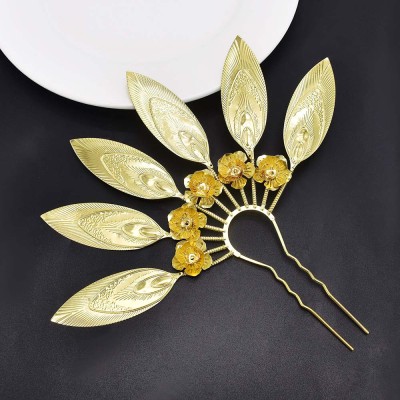 F-0888 Fashion European And American Gold And Silver Two-Color Wispy Flower Hair Accessories Bohemian Style Ladies Hair Accessories