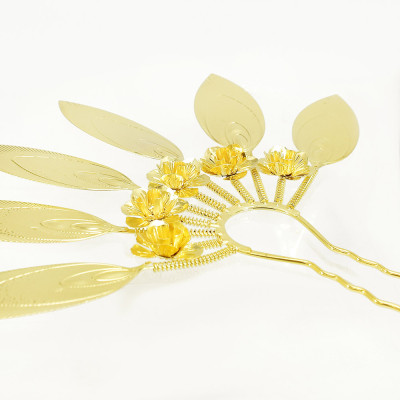 F-0888 Fashion European And American Gold And Silver Two-Color Wispy Flower Hair Accessories Bohemian Style Ladies Hair Accessories