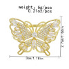 R-1543 Romantic Gold Silver Color Butterfly Cubic Zircon Wedding Open Finger Rings for Women Bridal Party Jewelry
