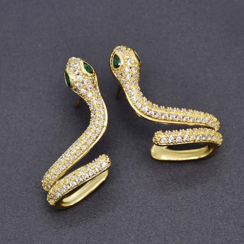 E-6124 New Fashion Punk Snake Stud Earrings Vintage Exaggerated Animal Ear Cuff For Women Jewelry Gifts