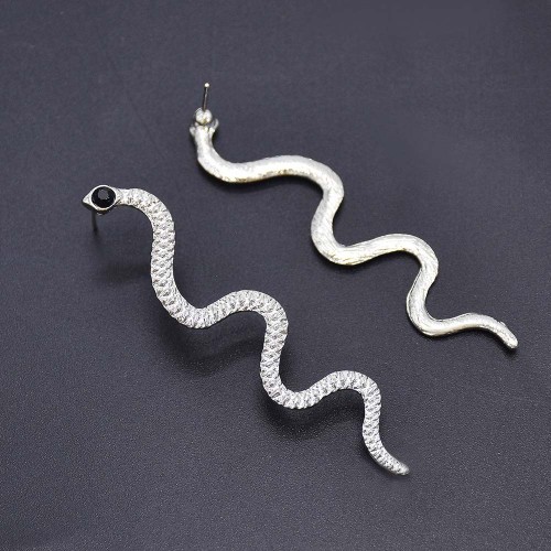 E-6125 European And American Fashion Women's Gold And Silver Personalized Earrings Snake-shaped Hollow Pattern Earrings Jewelry