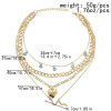 N-7544 Punk Gold Color Crystal Snake Lock Heart Pendant Necklaces For Women Summer Holiday Party Jewelry