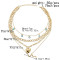 N-7544 Punk Gold Color Crystal Snake Lock Heart Pendant Necklaces For Women Summer Holiday Party Jewelry