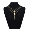 N-7544 Punk Gold Color Crystal Snake Lock Heart Pendant Necklaces For Women Summer Holiday Party Jewelry