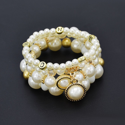 B-1113 New Trend Zircon Charm Mother of Pearl Face Heart Pendant Bracelet For Women Freshwater Pearl Bracelets