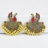 E-6126 Retro Indian Jewelry Jhumka Jhumki Drop Earrings Bohemian vintage golden peacock open screen bells tassels Indian earrings