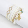 B-0971 Set of 6 Bracelets Acrylic Beads Alloy Bracelet for Woman Bangle