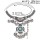 N-7546 Gypsy vintage silver carved coin tassel inlaid gemstone necklace for women Bohemian Indian ethnic style coin necklace jewelry