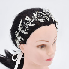 F-0889 Fashion Elegant Silver Flower Crystal Pearl Headbands Bridal Party Wedding Hair Accessories