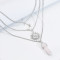 N-7548 European and American fashion gemstone necklace women's handmade tassel overlapping necklace