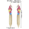 E-6128 Fashionable Color Parrot Metal Thin Chain Tassel Long Animal Earrings For Women Street Shooting Show Personality Trend Earrings Jewelry