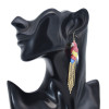 E-6128 Fashionable Color Parrot Metal Thin Chain Tassel Long Animal Earrings For Women Street Shooting Show Personality Trend Earrings Jewelry