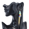 E-6128 Fashionable Color Parrot Metal Thin Chain Tassel Long Animal Earrings For Women Street Shooting Show Personality Trend Earrings Jewelry