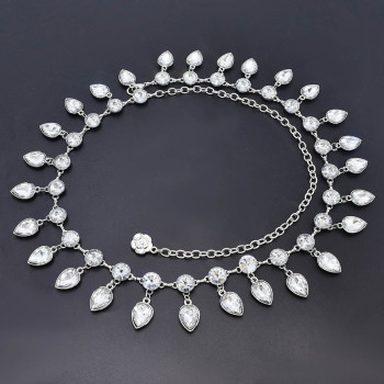 N-7549 Fashion Women Water Drop Crystal Belly Dance Waist Chains Statement Body Chains Summer Party Jewelry