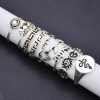R-1546 New Bohemian Fashion Ring Set Hollow Heart-shaped Snake-shaped Carved Ring Ladies Fashion Jewelry