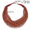N-7551 Bohemian ethnic style light brown rice bead beaded multi-layer necklace African tribe fashion sexy necklace jewelry