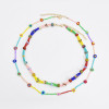 N-7552 Multilayers Bohemain Handmade Colorful Resin Ceramic Beaded Flower Necklace for Women Summer Party Jewelry