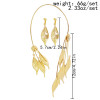 F-0891 Fashion Vintage Gold Crystal Leaf Headband Earring Sets for Bridal Wedding Hair Accessories