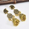E-6132 Indian Jewelry Golden Silver Sunflower Peacock Lantern Pendant Bell Tassel Jhumka Jhumki Drop Earrings Golden Vintage Birdcage Bell Earrings Gypsy Jewelry