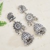 E-6132 Indian Jewelry Golden Silver Sunflower Peacock Lantern Pendant Bell Tassel Jhumka Jhumki Drop Earrings Golden Vintage Birdcage Bell Earrings Gypsy Jewelry