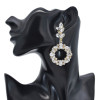 E-6137 Bohemian Fashion Girl Multicolor Diamond Handmade Earrings Personality Irregular Gemstone Earrings