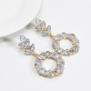 E-6137 Bohemian Fashion Girl Multicolor Diamond Handmade Earrings Personality Irregular Gemstone Earrings