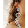E-6137 Bohemian Fashion Girl Multicolor Diamond Handmade Earrings Personality Irregular Gemstone Earrings