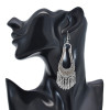 E-6136 Vintage Silver Metal Big Geometric Drop Dangle Earrings for Women Boho Ethnic Indian Tribal Party Jewelry