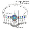 F-0894 Fashion Women Colorful Beads Coin Tassel Belly Dance Head Chain Costume Gypsy Maang Tikka Jewelry Accessories