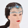 F-0894 Fashion Women Colorful Beads Coin Tassel Belly Dance Head Chain Costume Gypsy Maang Tikka Jewelry Accessories