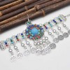 F-0894 Fashion Women Colorful Beads Coin Tassel Belly Dance Head Chain Costume Gypsy Maang Tikka Jewelry Accessories