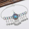 F-0894 Fashion Women Colorful Beads Coin Tassel Belly Dance Head Chain Costume Gypsy Maang Tikka Jewelry Accessories