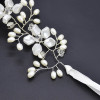 F-0898 Fashion Wedding Elegant Silver Flower Crystal Pearl Headbands Bridal Party Wedding Hair Accessories