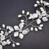 F-0898 Fashion Wedding Elegant Silver Flower Crystal Pearl Headbands Bridal Party Wedding Hair Accessories