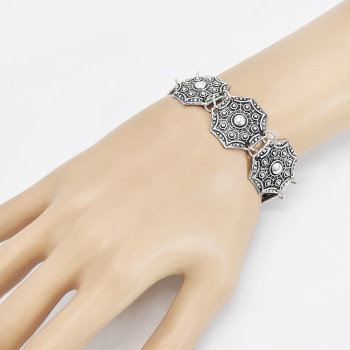 B-1118 Bohemian Style Vintage Silver Metal Gossip Bracelets for Women Gypsy Tribal Festival Party Jewelry Gift