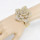 B-1120 Fashion Fine Jewelry Flowers Carved 24k Gold Plated Crystal Wedding Bracelet Bangle for Women