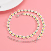 N-7558 New bohemian style rice bead flower-shaped beaded necklace fashion Y2K millennial style summer beach sexy clavicle chain