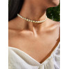 N-7558 New bohemian style rice bead flower-shaped beaded necklace fashion Y2K millennial style summer beach sexy clavicle chain