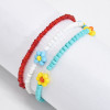 B-1124 Multicolors Boho Handmade Elastic Resin Beaded Flower Bracelets Anklets for Women Summer Party Jewelry