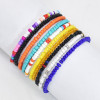 B-1124 Multicolors Boho Handmade Elastic Resin Beaded Flower Bracelets Anklets for Women Summer Party Jewelry
