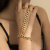 B-1125 Fashion Bohemian Gold Metal Slave Chain Finger Hand Harness Bracelets for Women Party Punk Jewelry