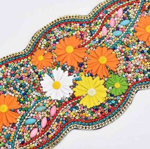 N-7565 Ethnic Bohemian Daisy Resin Beads Belly Waist Chains for Women Dress Belt Waistbands Handmade Jewelry