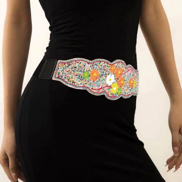 N-7565 Ethnic Bohemian Daisy Resin Beads Belly Waist Chains for Women Dress Belt Waistbands Handmade Jewelry