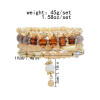 B-1126 4Pcs/Set Handmade Acrylic Beads Statement Bracelets for Women Boho Holiday Party Jewelry Gift