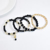 B-1126 4Pcs/Set Handmade Acrylic Beads Statement Bracelets for Women Boho Holiday Party Jewelry Gift